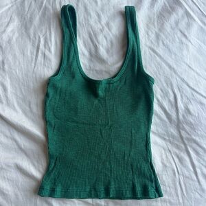 Emma & Sam Green Ribbed Tank Top